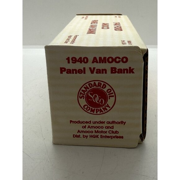 Vtg Amoco Standard Oil 1940 Ford Panel Van Red Bank Diecast #FX5558 with Key Box - Picture 3 of 8